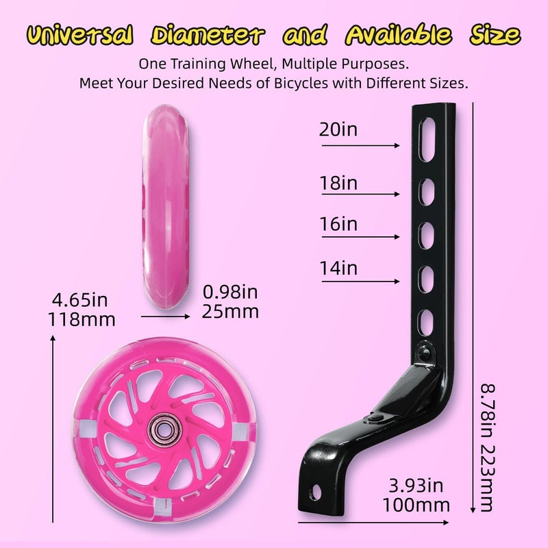 PRUNUS Flash BIKE Training Wheels for 12 14 16 18 20 Inch.Training Wheels for Kids Bike is Heavy Duty.Bicycle Training Wheel is Suitable Single Speed Bikes - Image 3